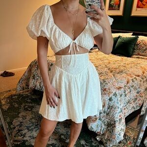 Sabo Skirt White Puff Sleeve Dress